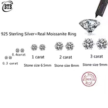 Polara Moissanite Stud Earrings – 0.5CT / 1CT / 2CT / 3CT Options