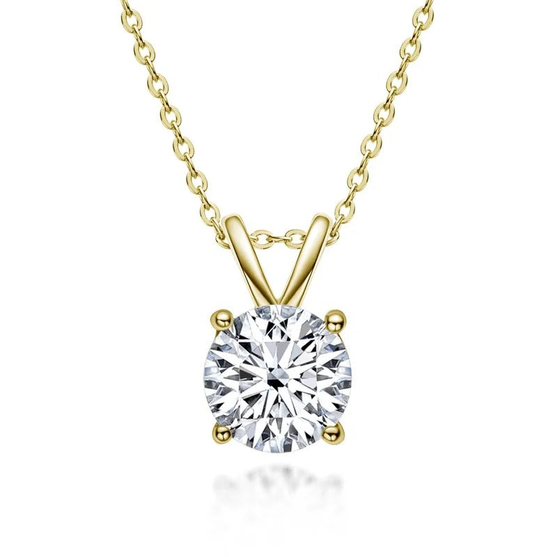 Polara Gems Moissanite Solitaire Necklace (1–5ct) – Available in Gold & Silver