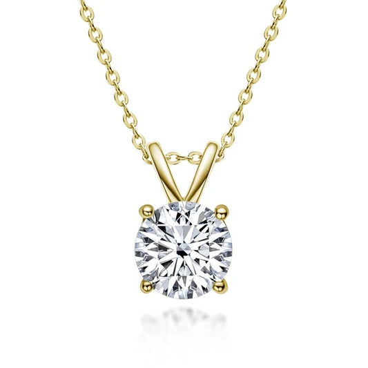 Polara Gems Moissanite Solitaire Necklace (1–5ct) – Available in Gold & Silver