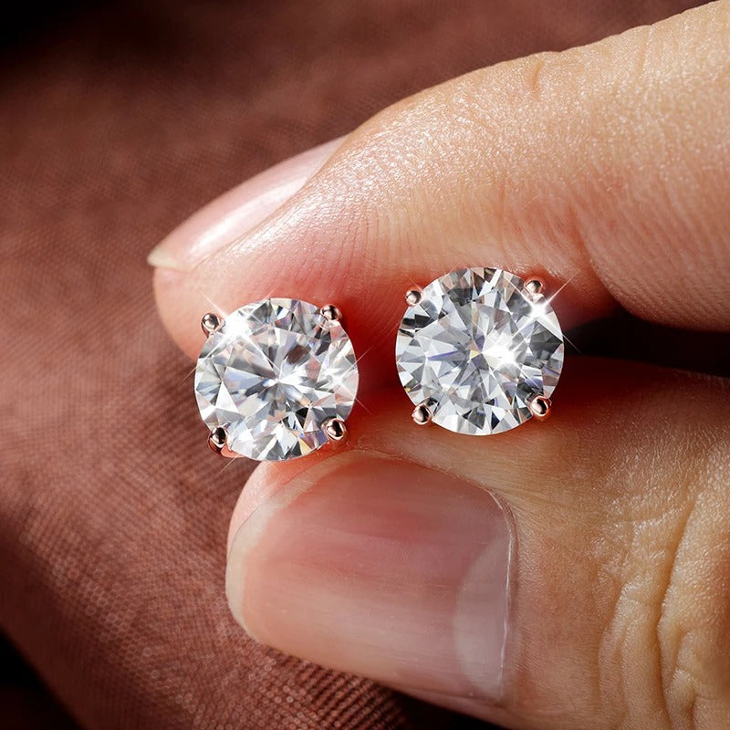 1.5ct Moissanite Stud Earrings – 18K Gold Over Sterling Silver