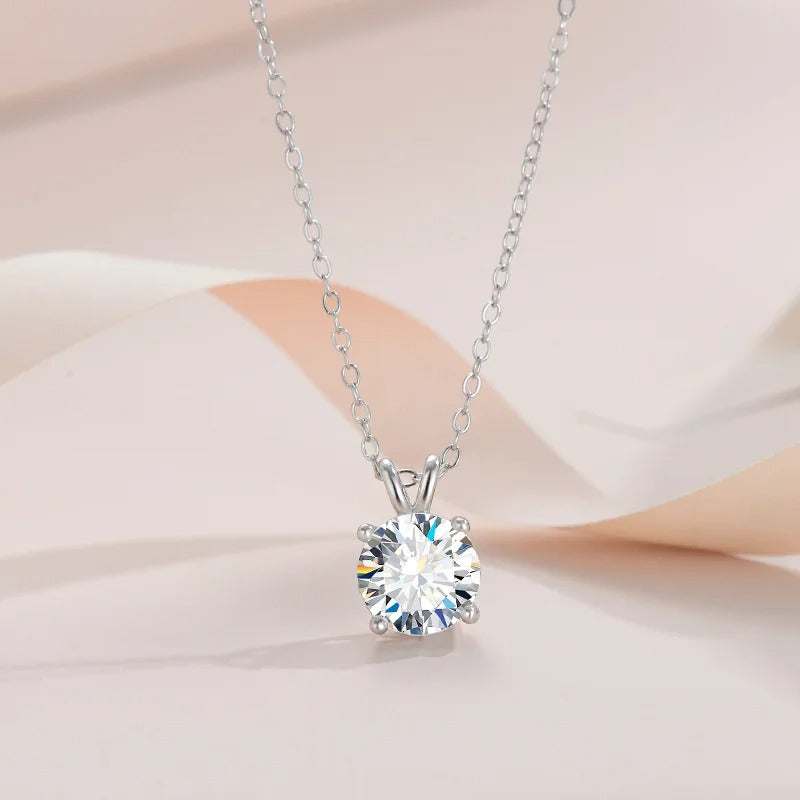 Polara Gems Moissanite Solitaire Necklace (1–5ct) – Available in Gold & Silver
