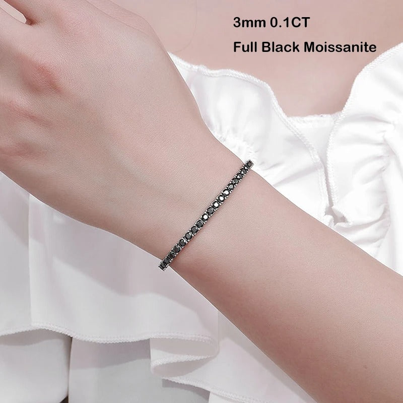 Polara Gems Black Moissanite Tennis Bracelet