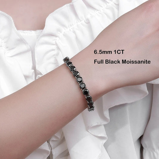 Polara Gems Black Moissanite Tennis Bracelet