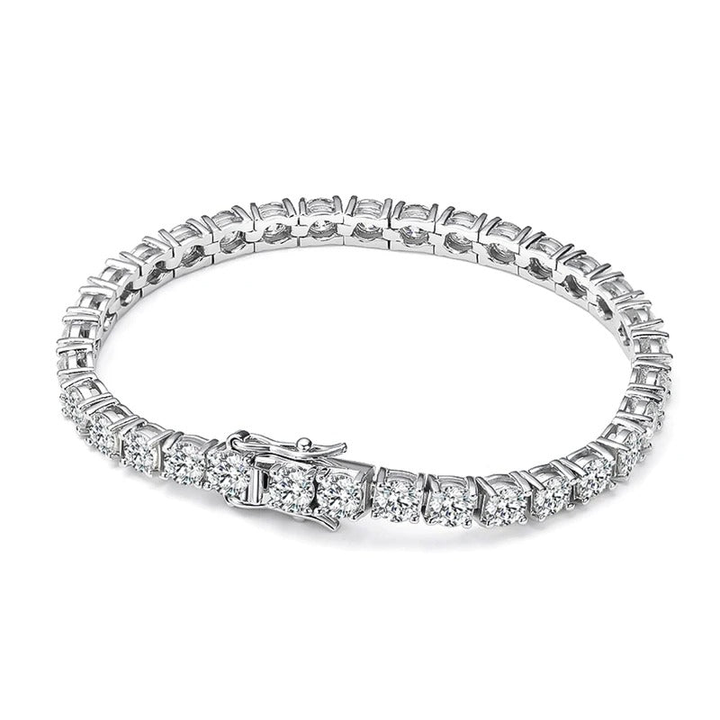 Moissanite Tennis Bracelet – 925 Sterling Silver with 18K White Gold & AF Protective Coating