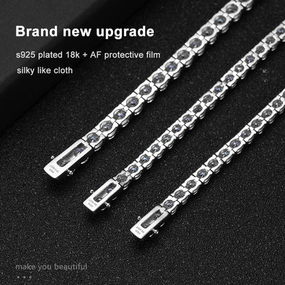Moissanite Tennis Bracelet – 925 Sterling Silver with 18K White Gold & AF Protective Coating