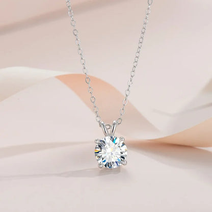 Polara Gems Moissanite Solitaire Necklace (1–5ct) – Available in Gold & Silver