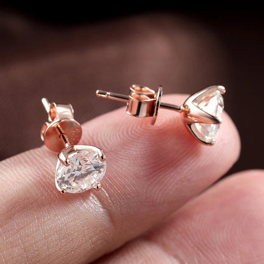 1.5ct Moissanite Stud Earrings – 18K Gold Over Sterling Silver
