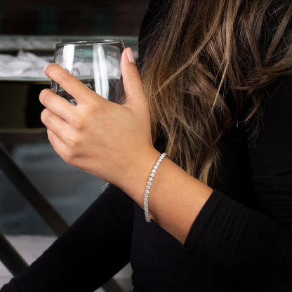 Moissanite Tennis Bracelet – 925 Sterling Silver with 18K White Gold & AF Protective Coating