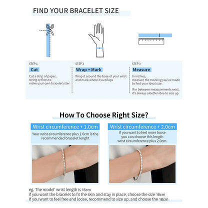 Moissanite Tennis Bracelet – 925 Sterling Silver with 18K White Gold & AF Protective Coating
