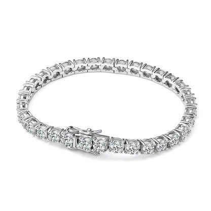 Moissanite Tennis Bracelet – 925 Sterling Silver with 18K White Gold & AF Protective Coating