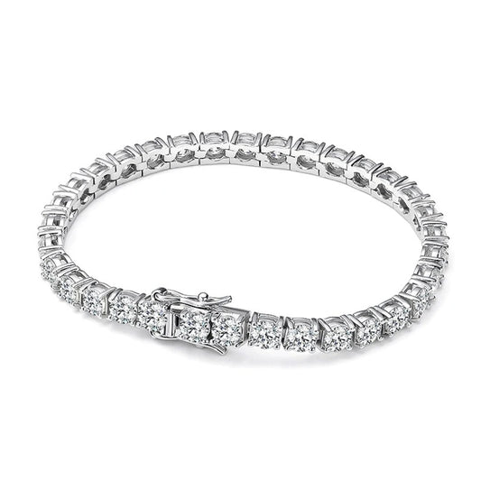 Moissanite Tennis Bracelet – 925 Sterling Silver with 18K White Gold & AF Protective Coating